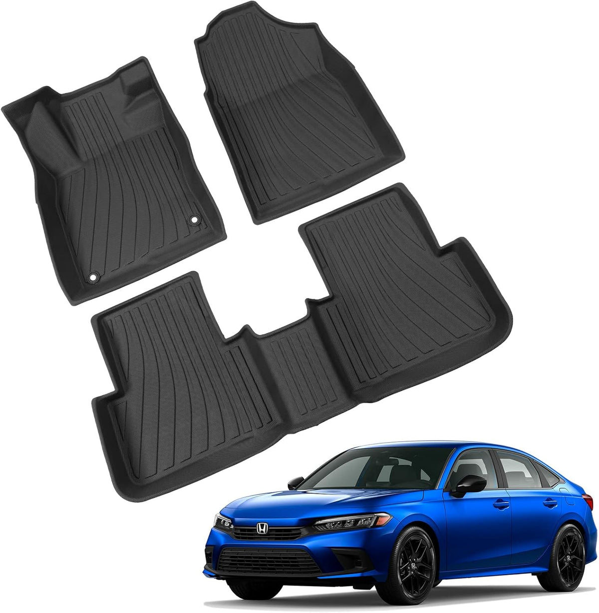 TPE All Weather Floor Mats and Cargo Mat for Honda Civic Sedan M28914