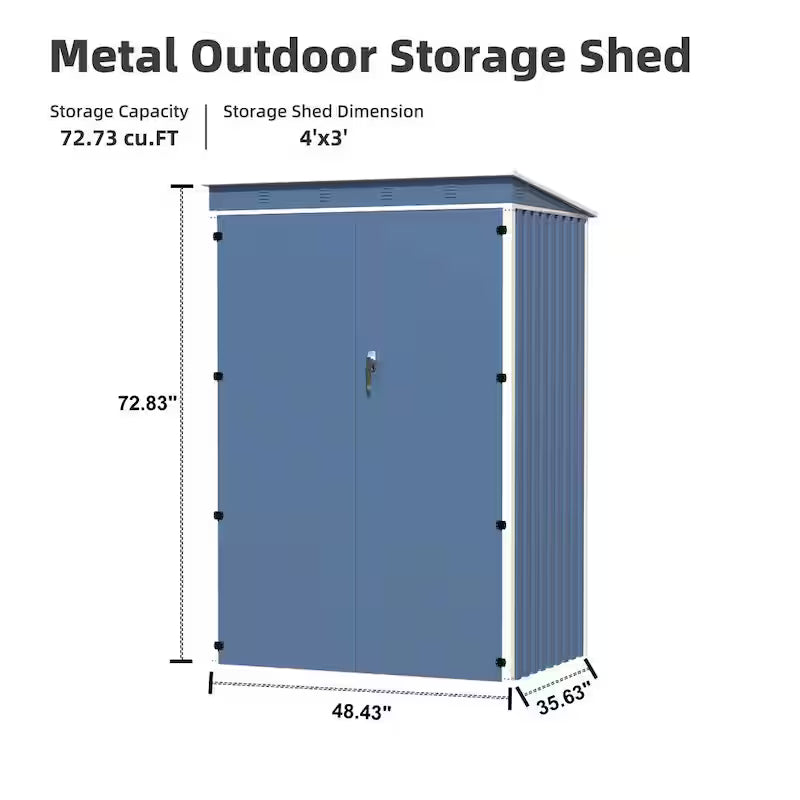 Blue Metal Outdoor Storage Shed P895002