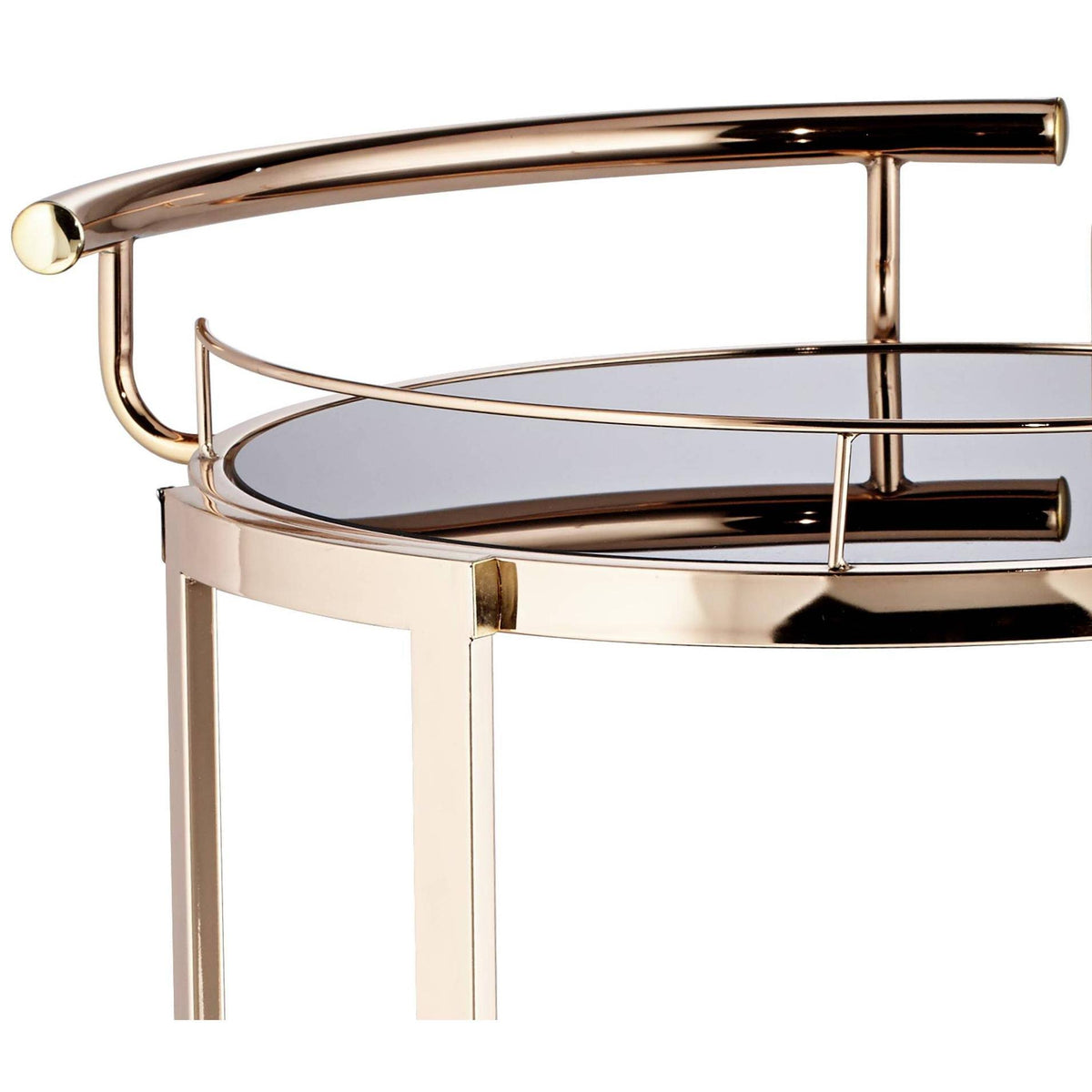 Round Black Glass Serving Cart Y9119