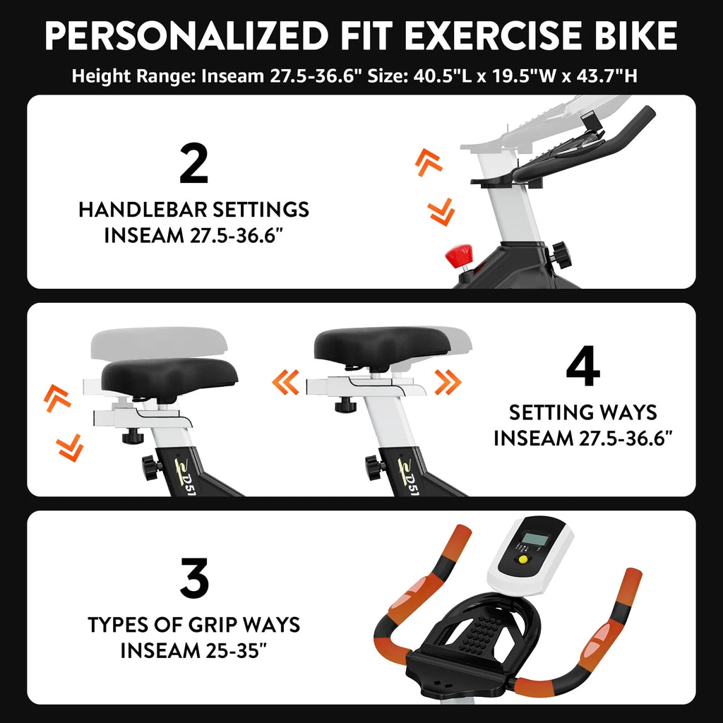 Indoor Cycling Bike Stationary Magnetic Resistance 35lbs Flywheel M971