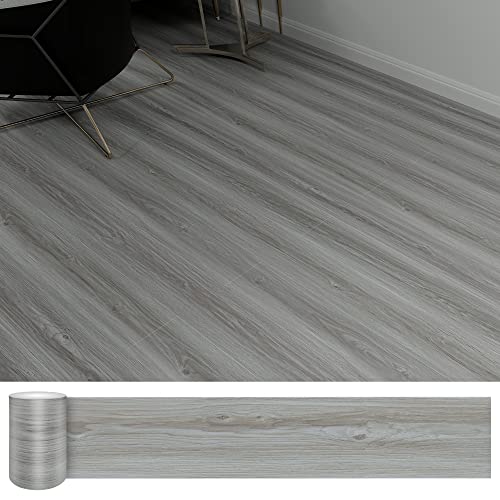 Grey Wood Peel and Stick Vinyl Floor Tile, 36 Pack W7614