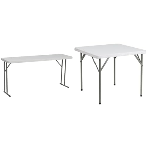 5' White Plastic Folding Training Table Q18731