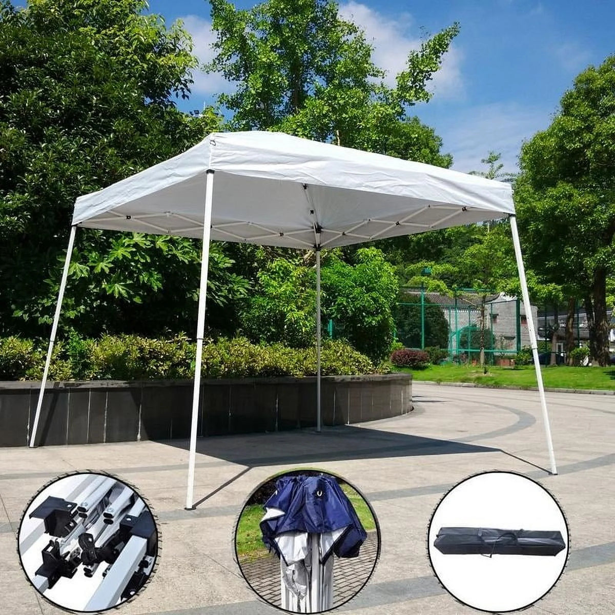 Camping Beach Gazebo Party Folding Sunshade Pop up Canopy Tent 8x8 Ft Top 6x6 Ft Blue D915437