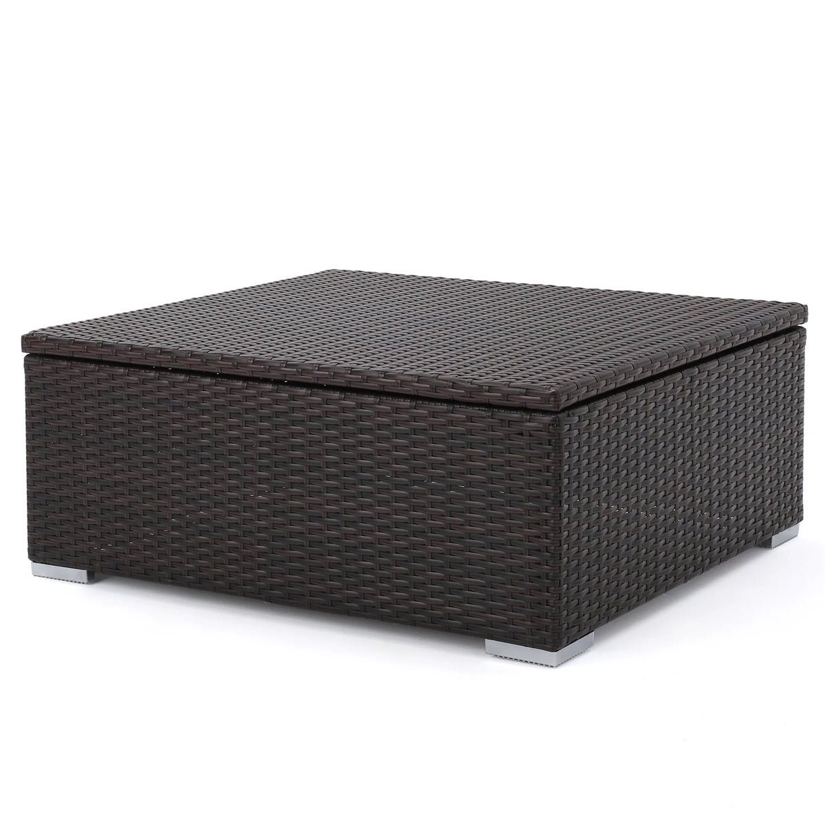 Multibrown Wicker Coffee Table with Storage F97304