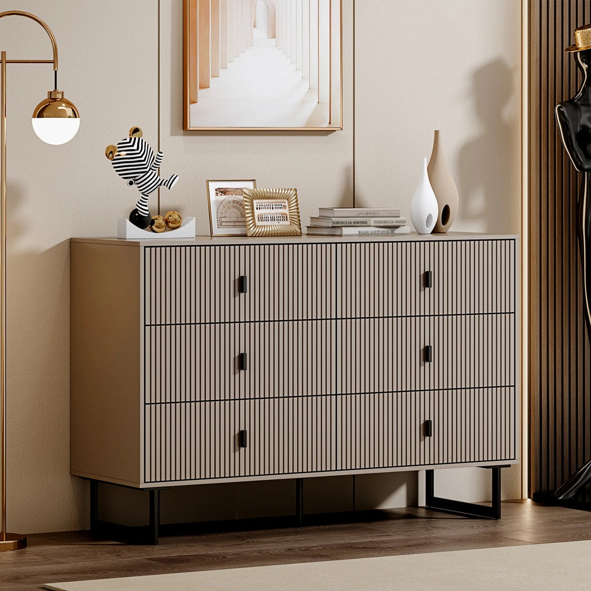 Grey 6 Drawer Dresser P576009