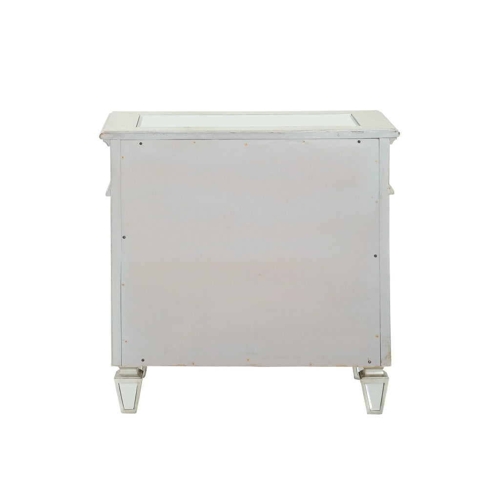 Mirrored Wood 2 Drawer Nightstand J737128