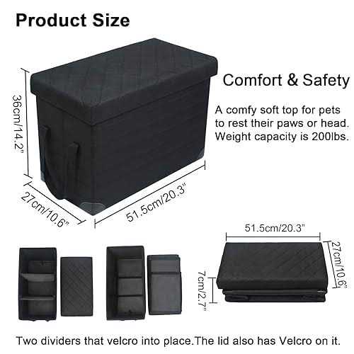 Car Back Seat Extender for Large Dogs with Storage V639969