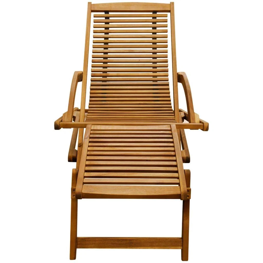 Acacia Wood Deck Chair with Footrest D10667