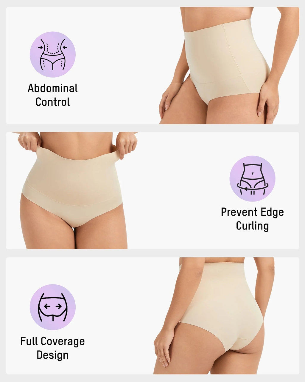 High Waist Seamless Tummy Control Panties 5 Pack K945229