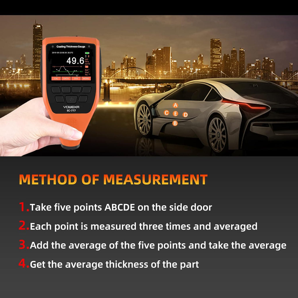 Paint Thickness Gauge 0-2000μm Pack of 2 G3045