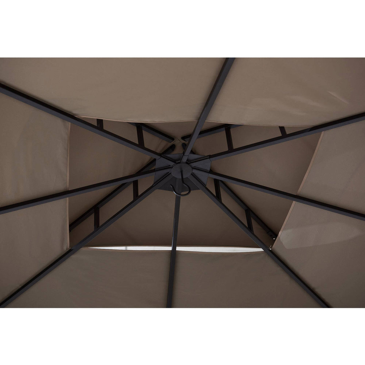 10 ft. x 12 ft. Steel Gazebo with 2-Tier Khaki Canopy S5394