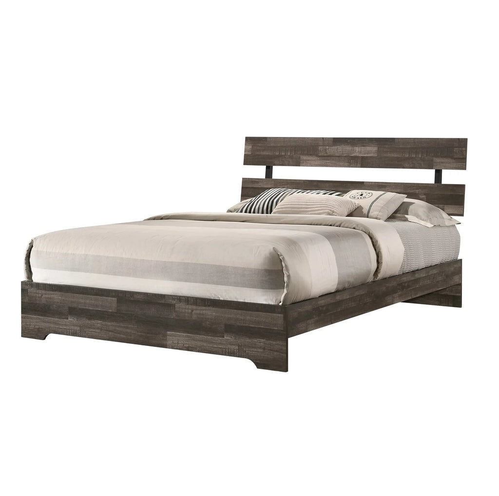 King Size 5pc Bedroom Set Bed Dresser Mirror Nightstand O508372