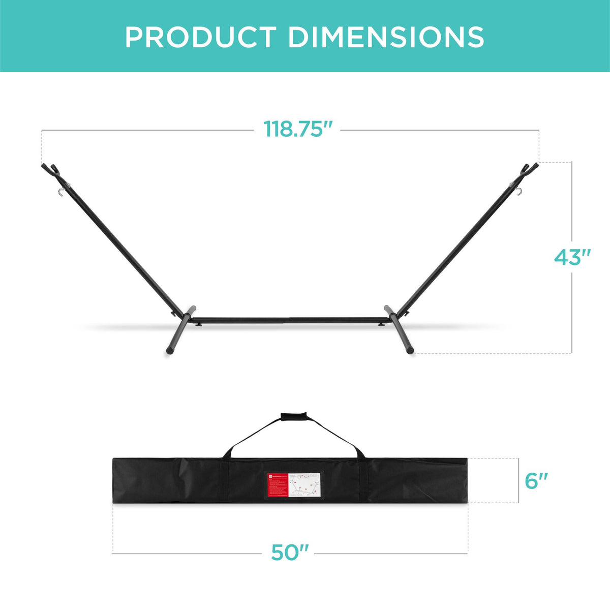 Cotton Double Hammock with Stand Set and Carrying Bag J51432