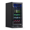15” 96 Can Beverage Fridge Black Stainless Steel B342518