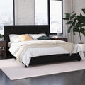 Queen Camel Faux Leather Upholstered Platform Bed U2572