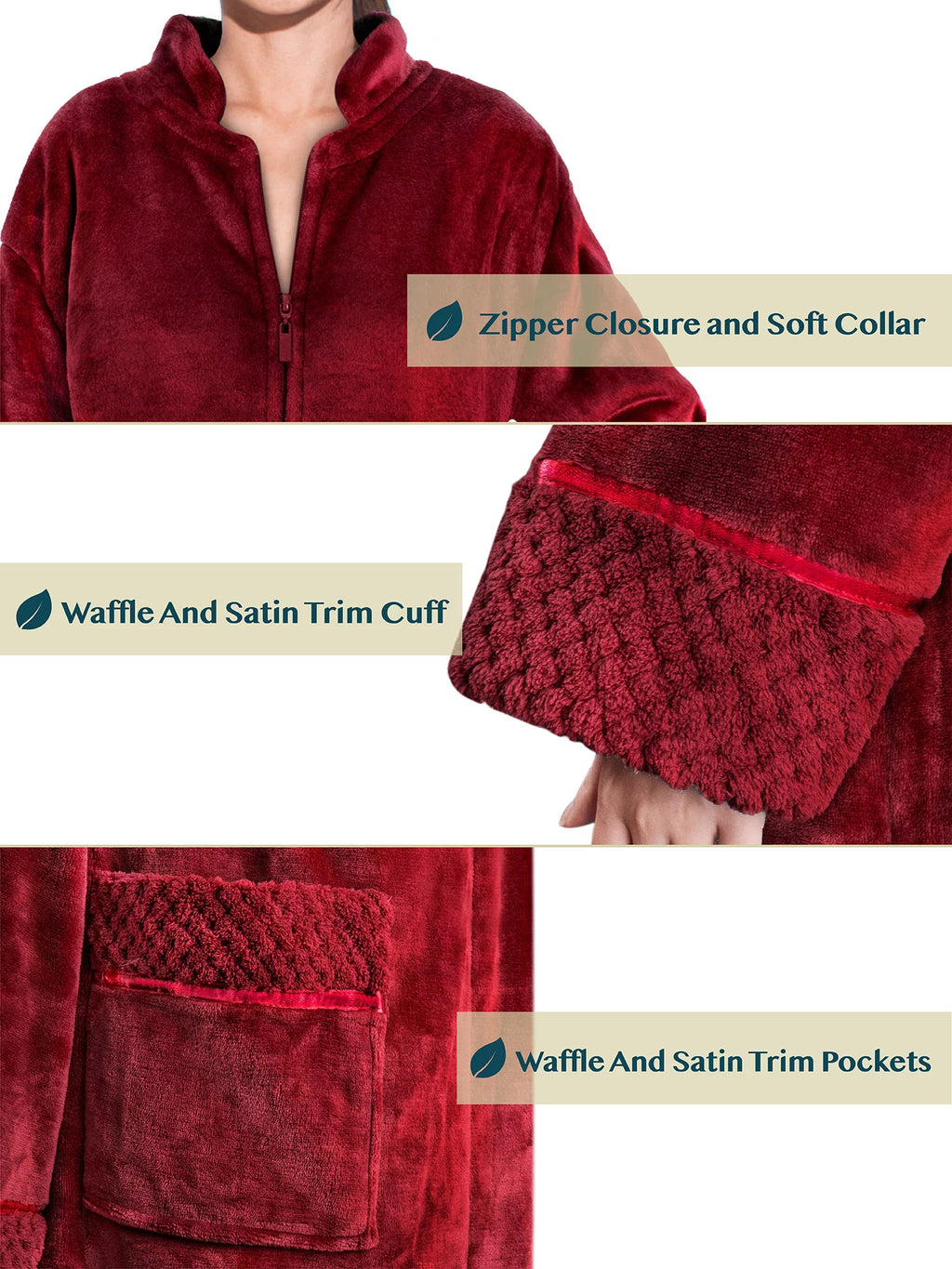 Fleece Zip Up Front Robe U63965
