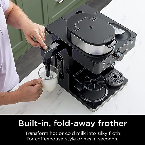 Espresso & Coffee Maker with Built-in Frother, Black E3666