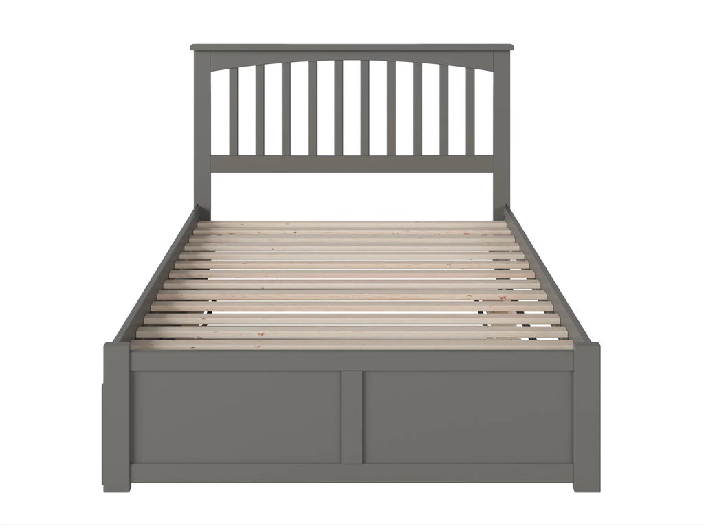 Grey Full Platform Bed with Trundle Bed N603559