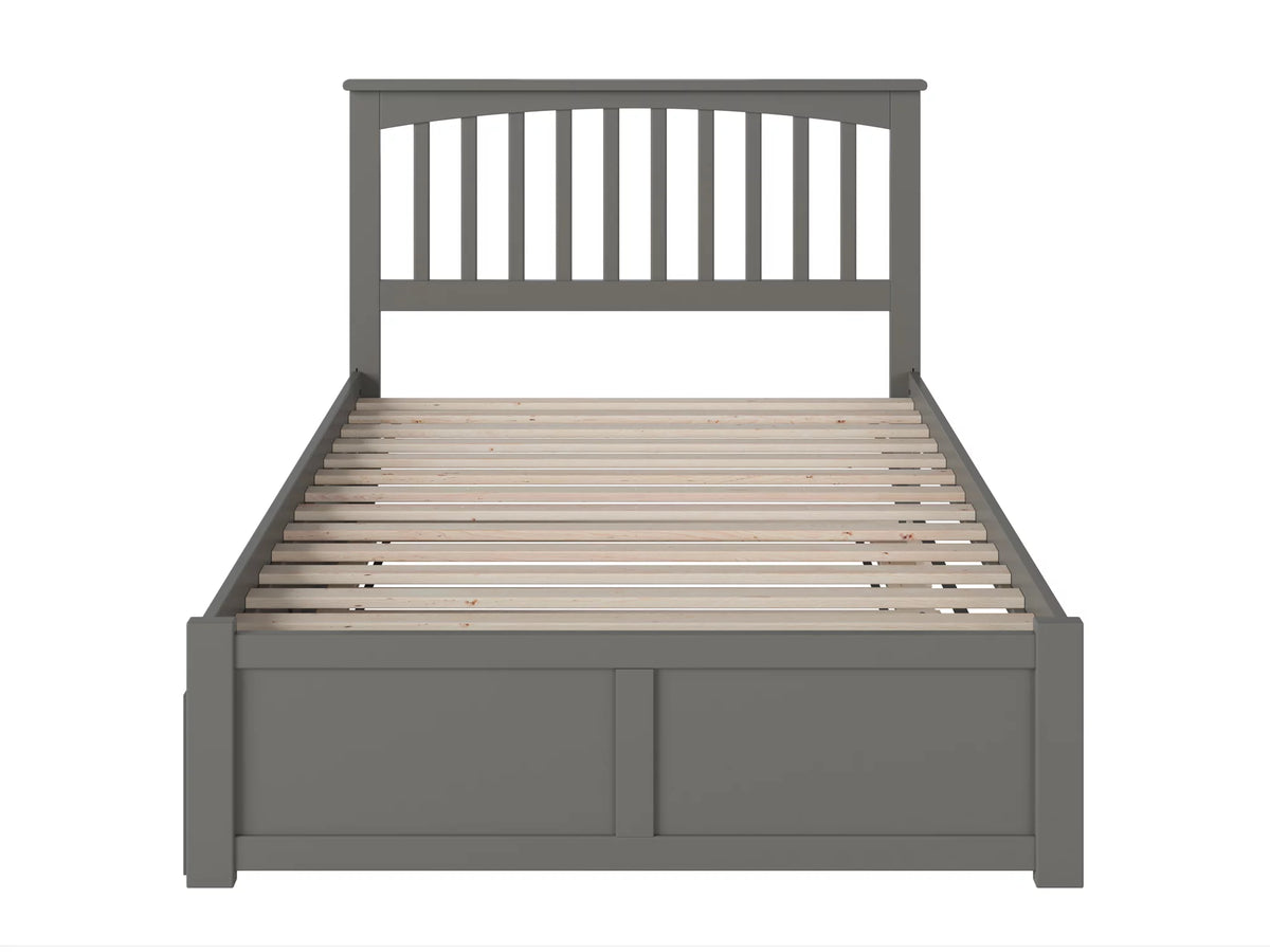 Grey Full Platform Bed with Trundle Bed N603559