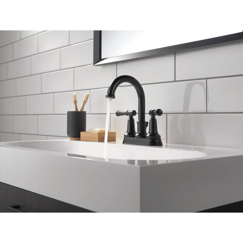 2-Handle Centerset Bathroom Faucet in Matte Black S7506