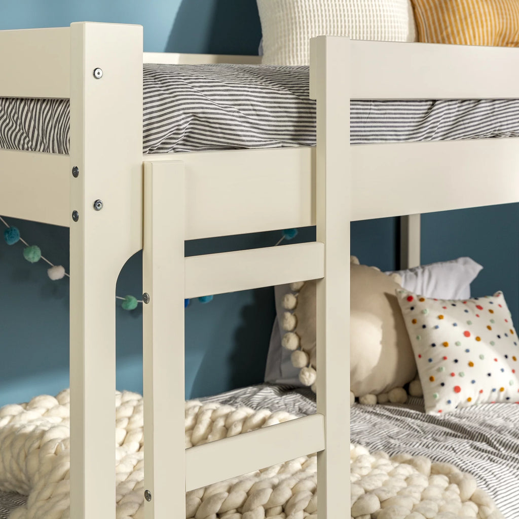 Modern Twin Over Twin Bunk Bed, White E36161