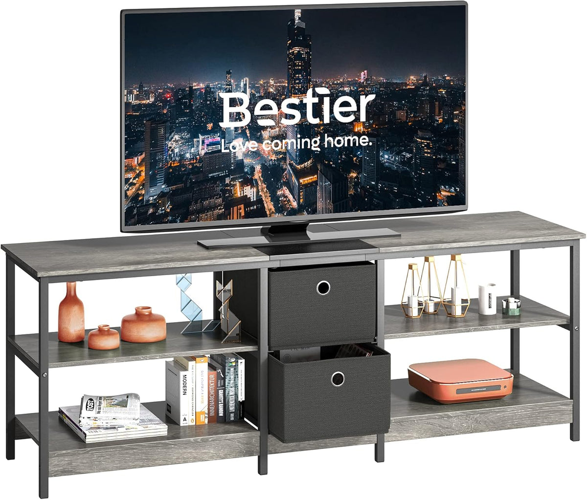 Light Gray TV Stand with Drawers H438