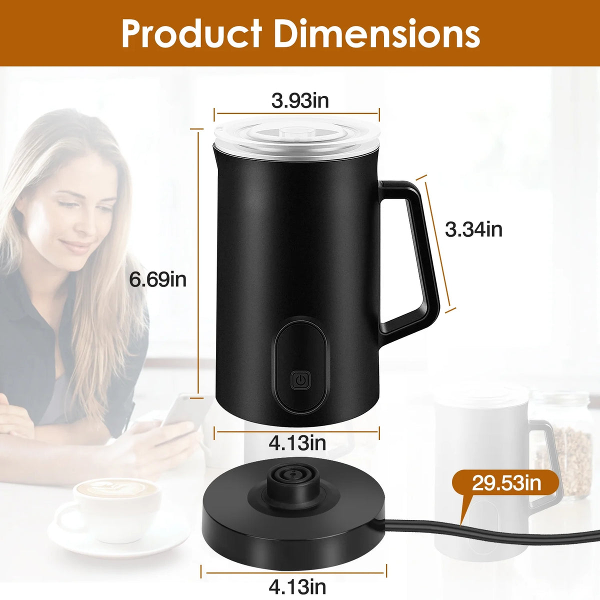 4 in1 Stainless Steel Electric Milk Frother V549805
