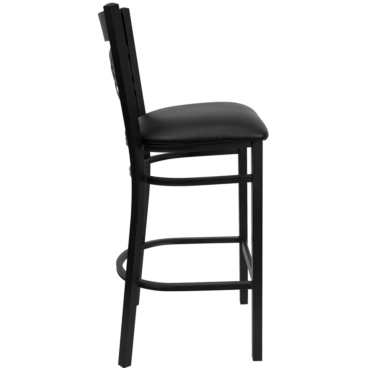 Black X Back Metal Barstool Q194686