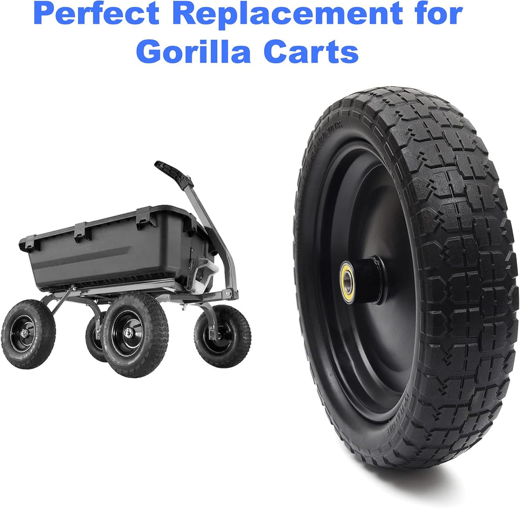 13'' Solid Polyurethane Flat-Free Tire and Wheel Assemblies 2-Pack H903