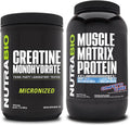 Unflavored Creatine Monohydrate and Confetti Cake Protein Powder Supplement Bundle S109