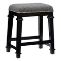 25" Black Wood Backless Counter Stool Y581