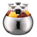 5-Carafe Double Wall Hammered Stainless Steel Beverage Tub Set I527