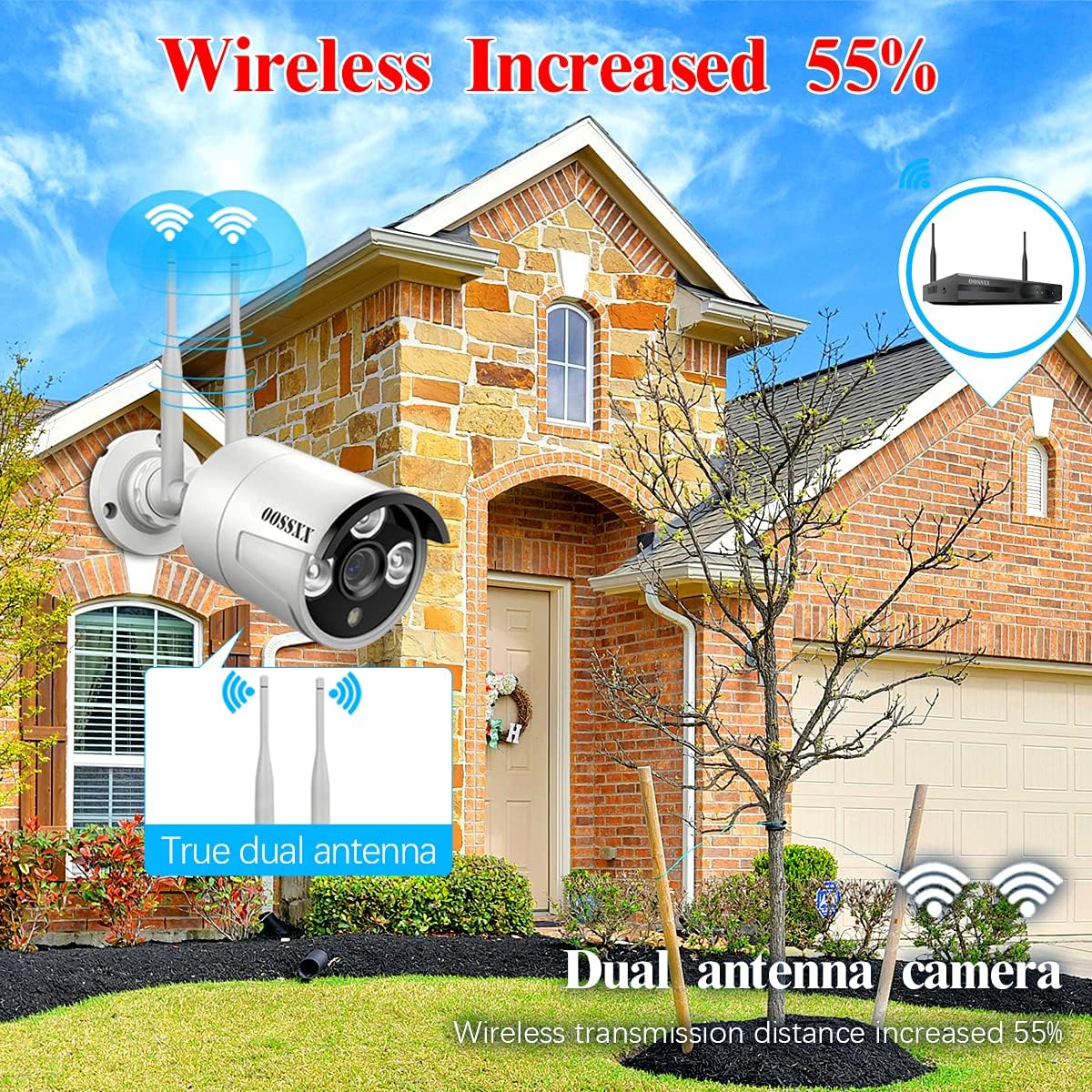 3K 5.0MP Wireless Security Camera System with 2TB Hard Drive H693022