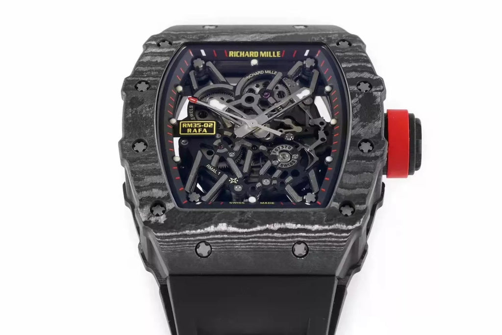 Black Bezel Red Markers Black Rubber Strap S618454