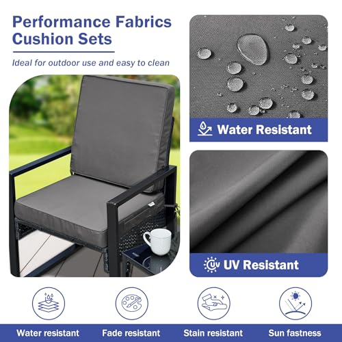 Outdoor Deep Seat Cushion Set 24 x 24 x 4 Inch Navy Blue N96980
