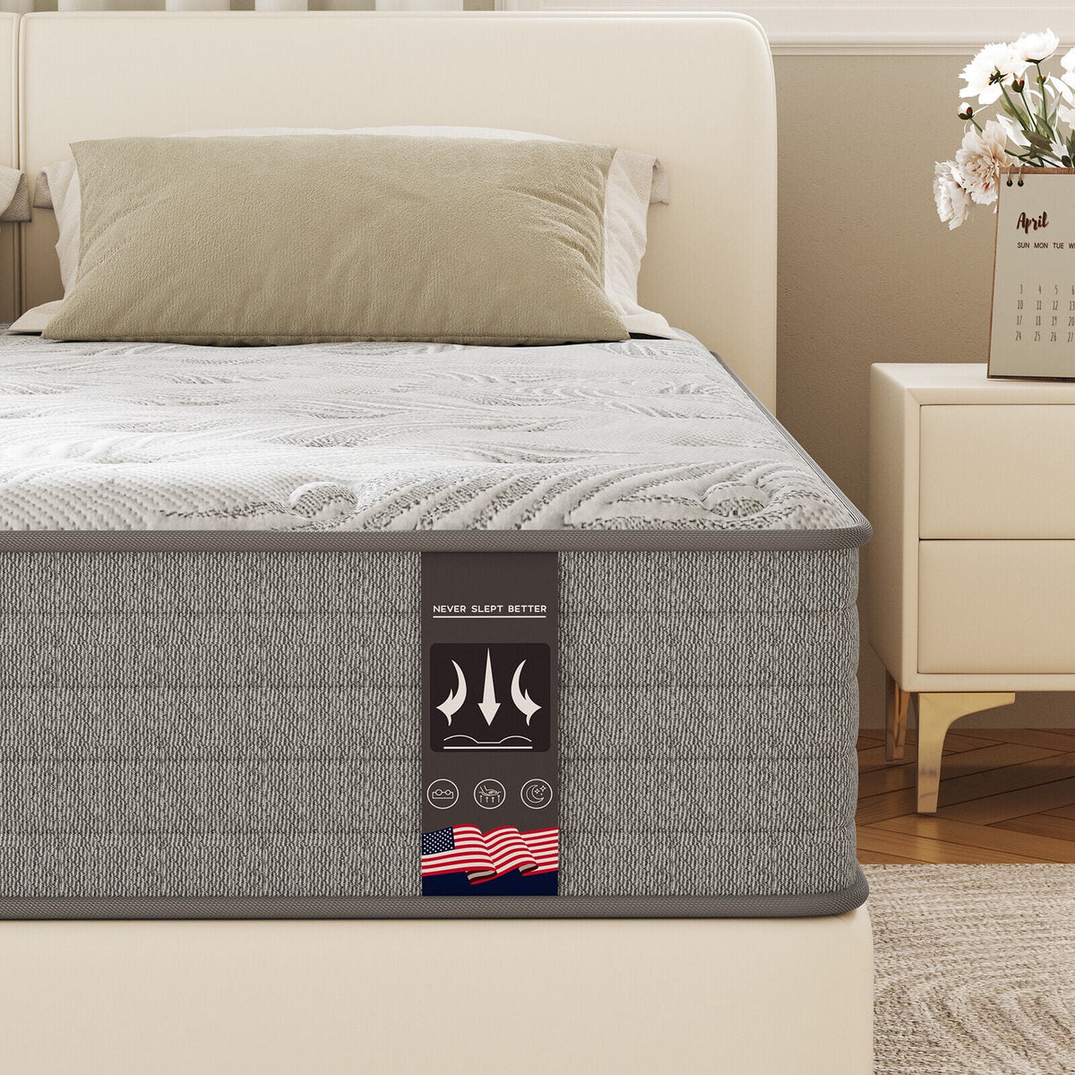 12 Inch Cool Memory Foam & Spring Hybrid Mattress E2950