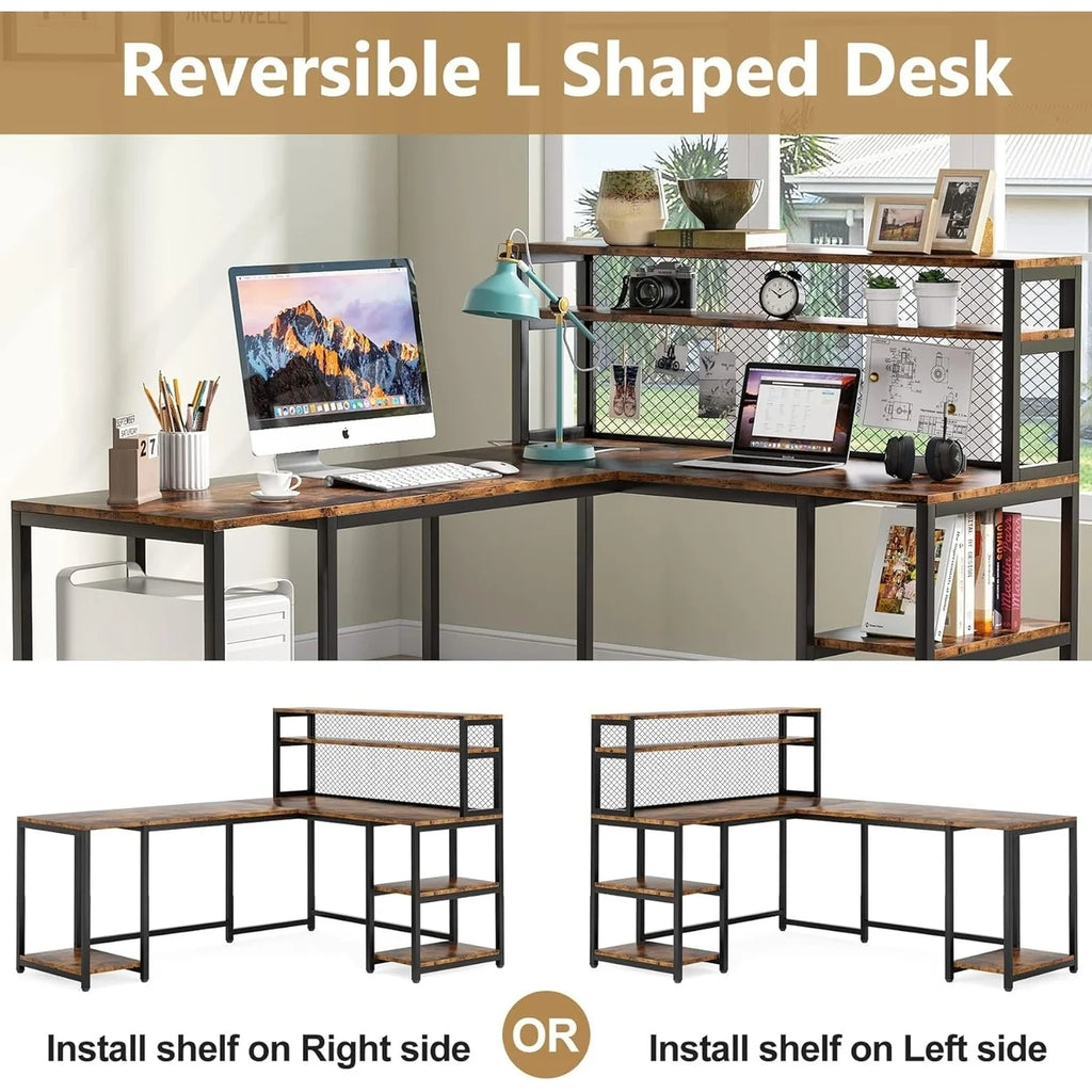 67" Computer Desk with Hutch I483