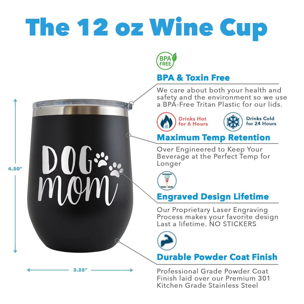 12 oz Engraved Red Wine Cup V386430