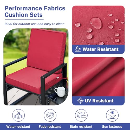 Outdoor Deep Seat Cushion Set 24 x 24 x 4 Inch Navy Blue N96980