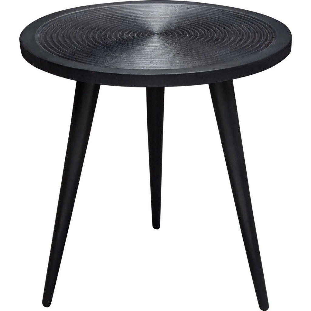 Black Wood Round Side End Table J624172