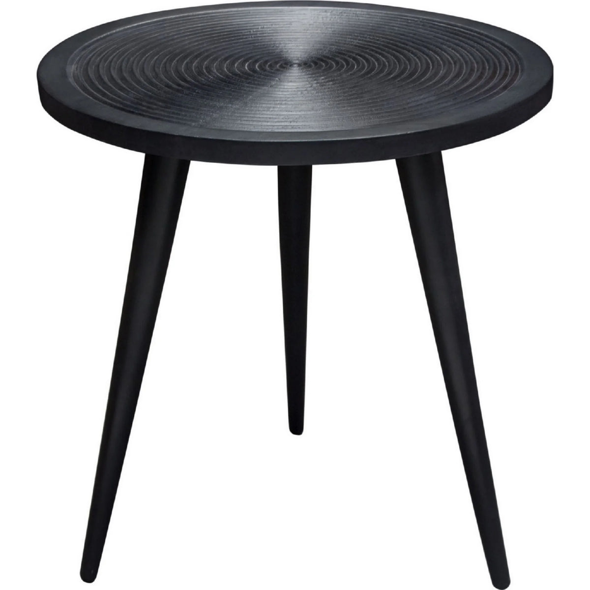 Black Wood Round Side End Table J624172