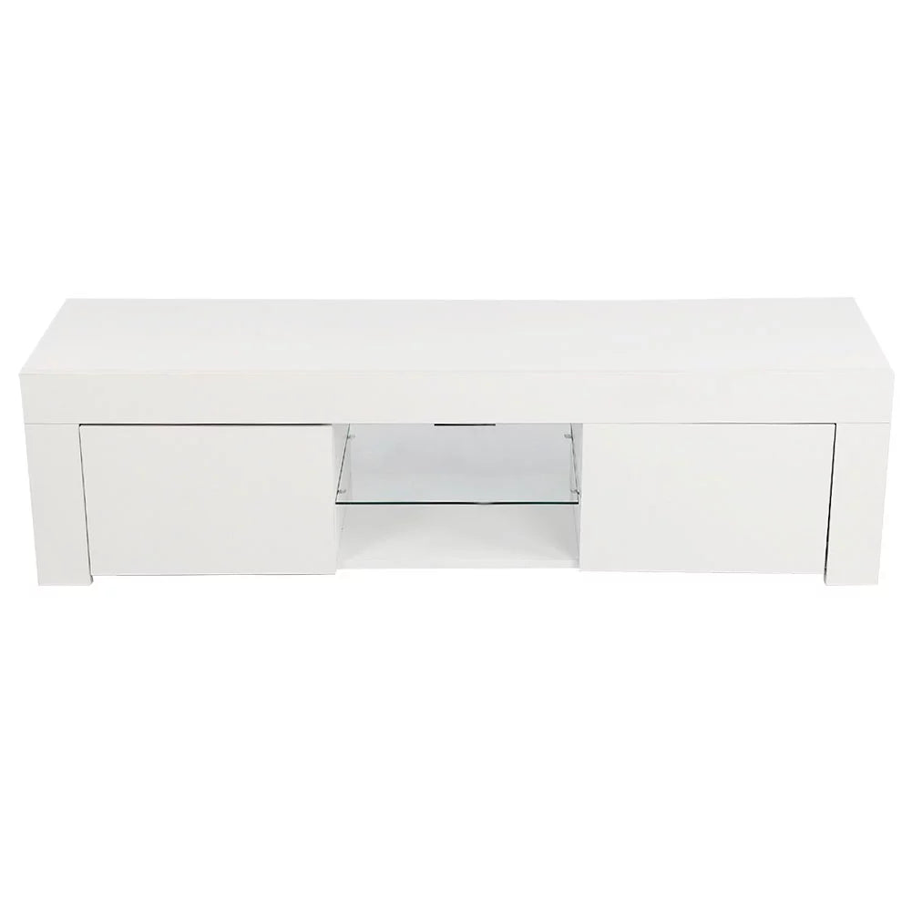 White TV Stand with LED V8330