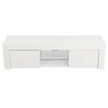 White TV Stand with LED V8330