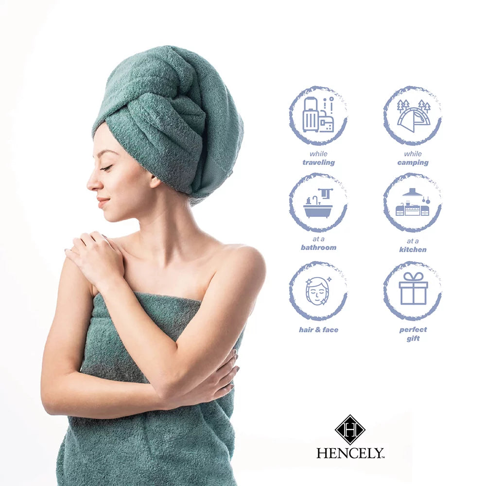 Bath Sheets Set of 2 Cotton Dark Green R1694