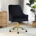 Velvet Tufted Desk Chair with Gold Base B882296
