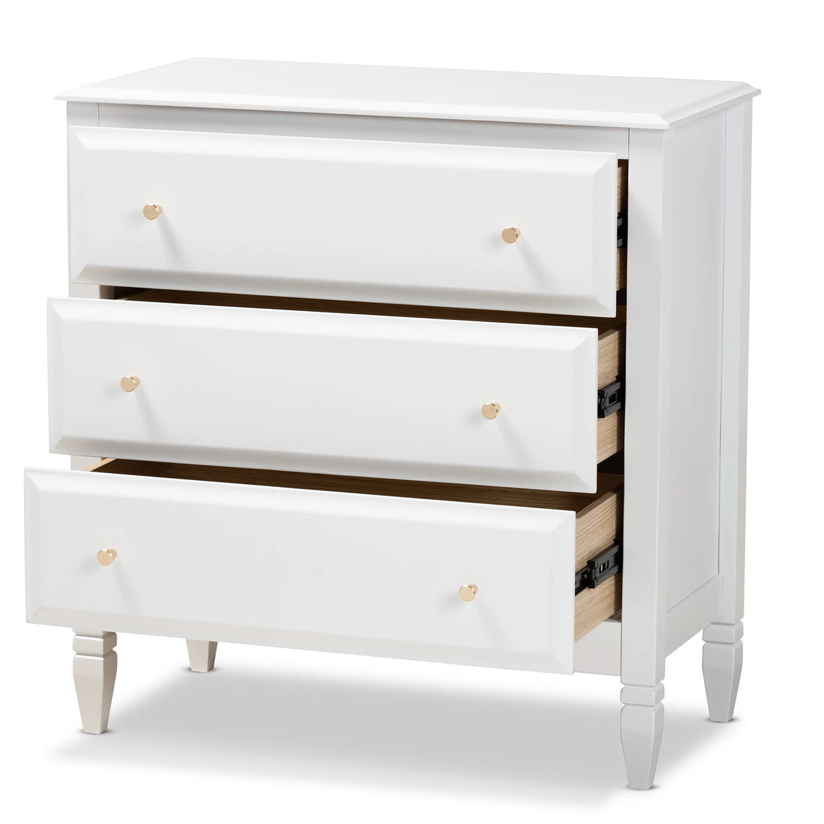 White 3-Drawer Wood Bedroom Chest G7573