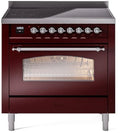 36 Induction Range with Electric Oven in Burgundy Y751