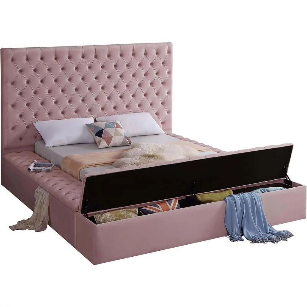 Pink Queen Wood Storage Platform Bed P558