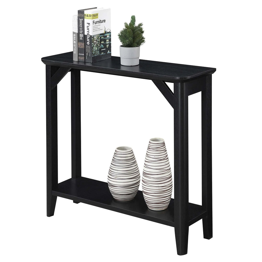 Black Hall Table with Shelf Q25396