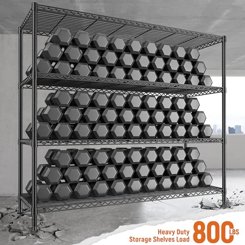 45.3''W 4 Tier Metal Wire Shelving Unit X6405